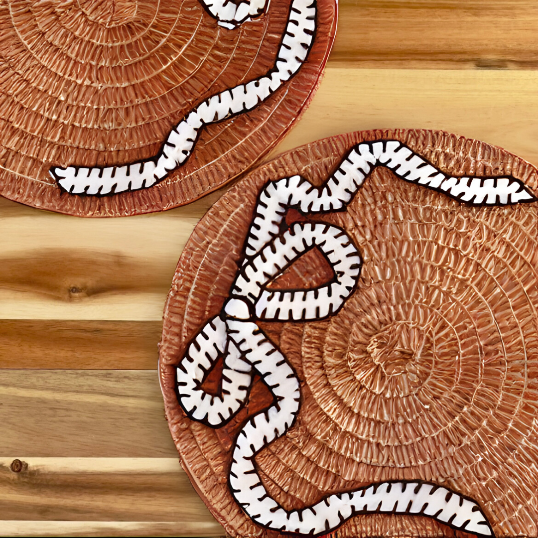 DIY Kit - Embroidered Bow Round Placemats