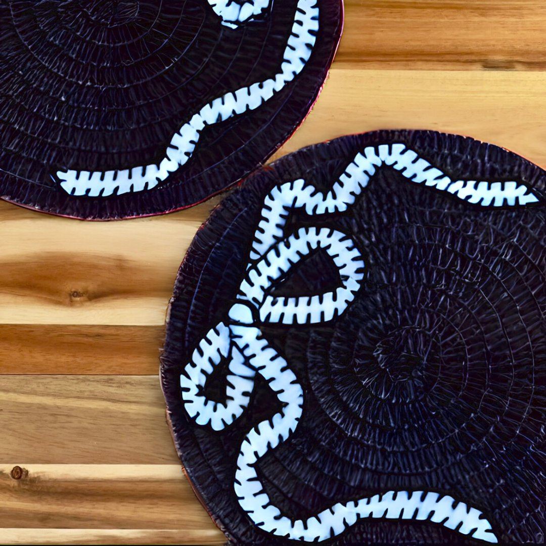 DIY Kit - Embroidered Bow Round Placemats