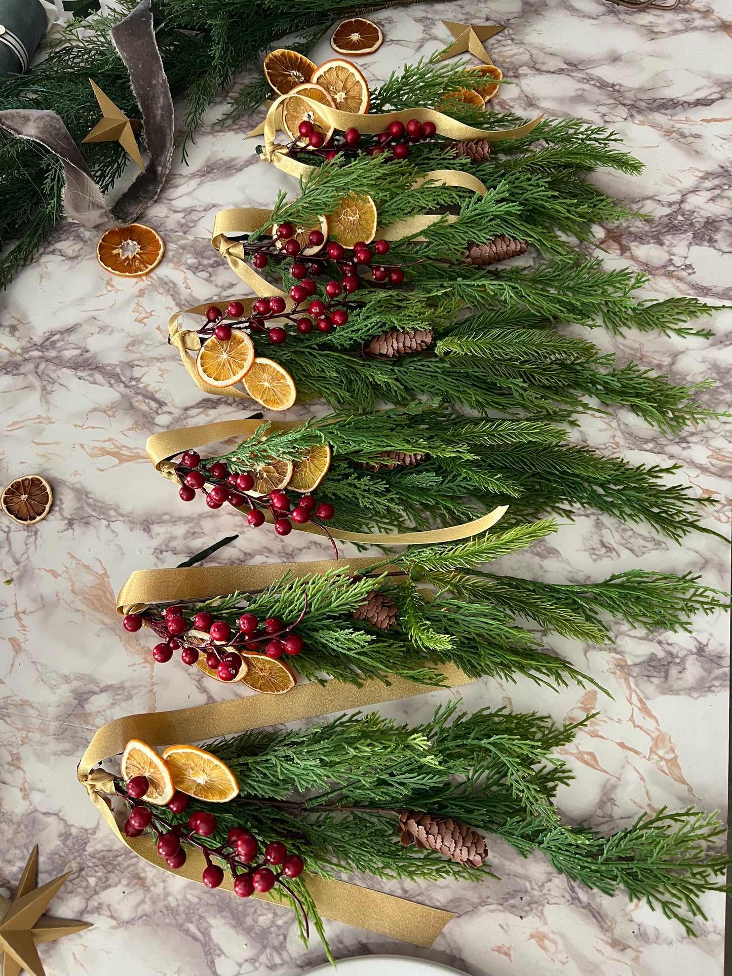 Festive Real-Touch Pine Holiday Chair Swag